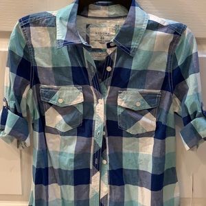 NWT plaid button down